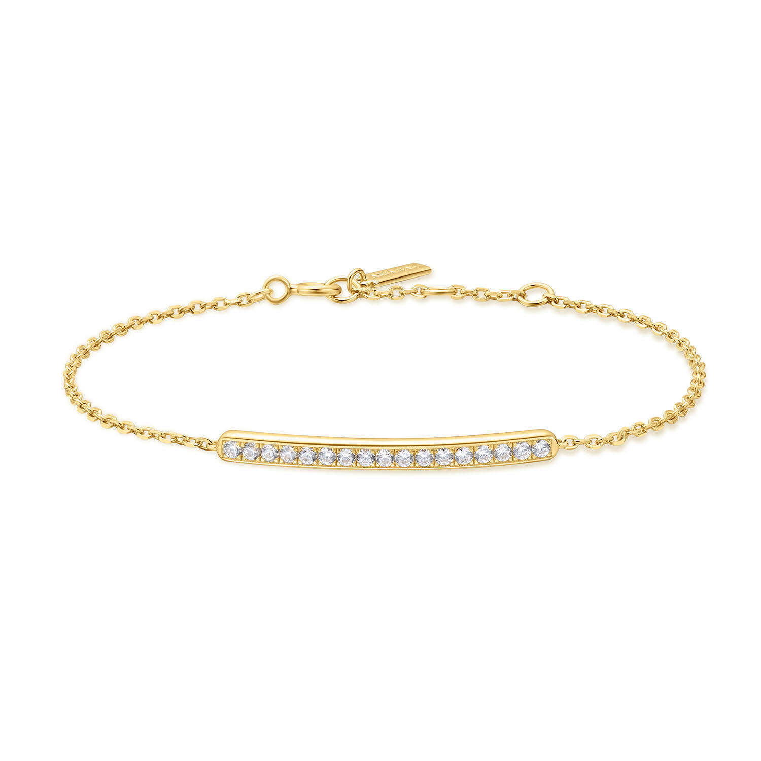  Voque Maven - Gliederarmbänder - Silber / 14kt GP - Kristall - 18,5cm
